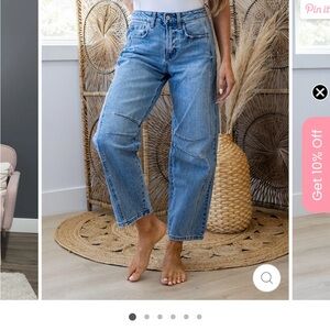 VERVET BY FLYING MONKEY Light Blue Barrel Jeans